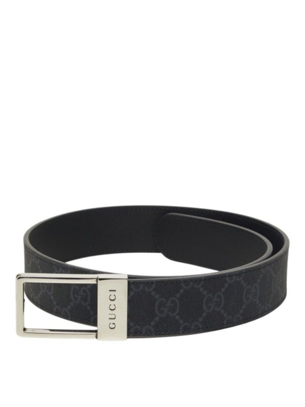 Gucci GG Supreme Belt 70/20 Gray Canvas Leather